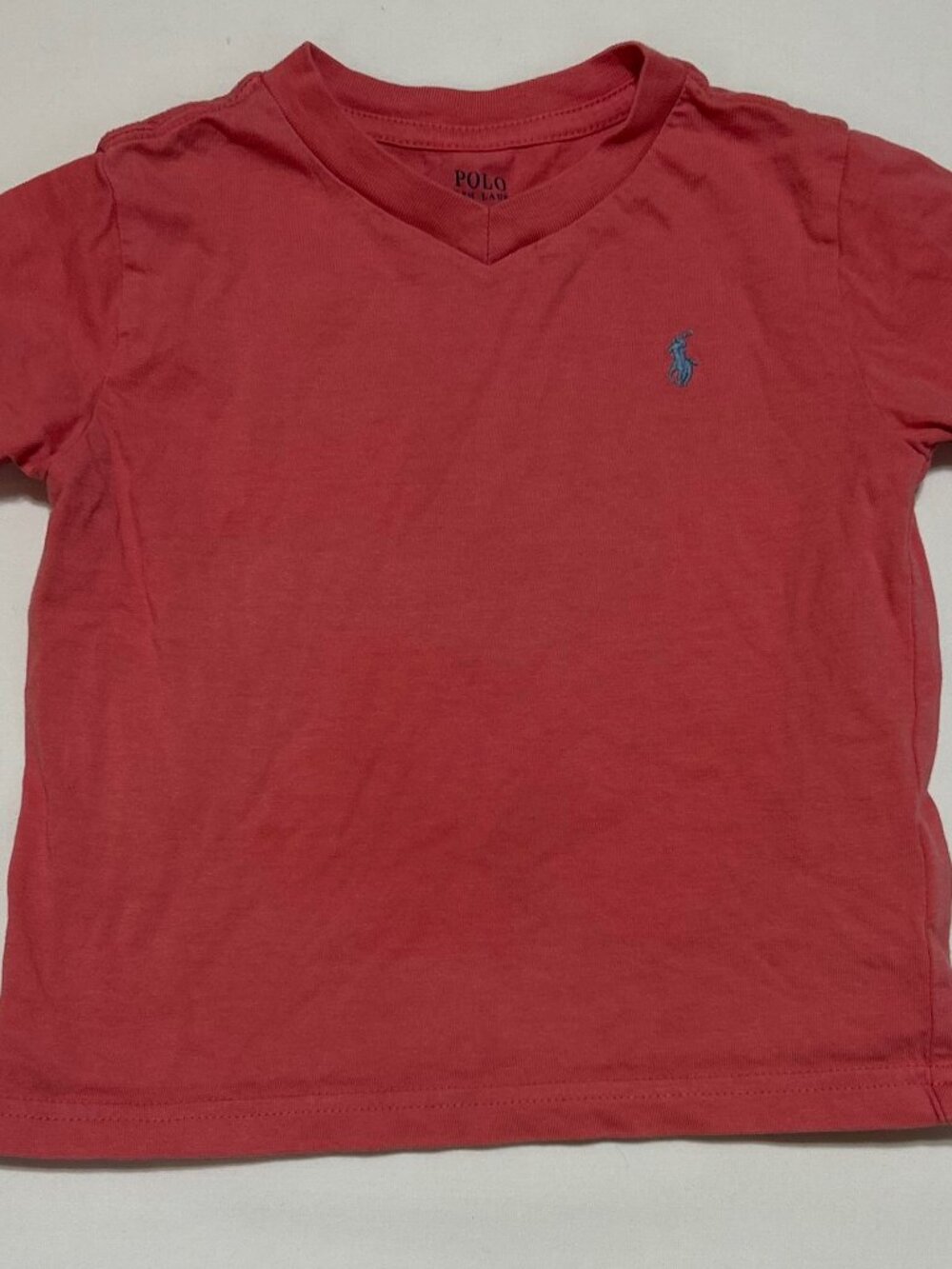 Polo Ralph Lauren T-Shirt; Toddler (2/2T) (90/52/90); Red w/ Blue Logo on Chest